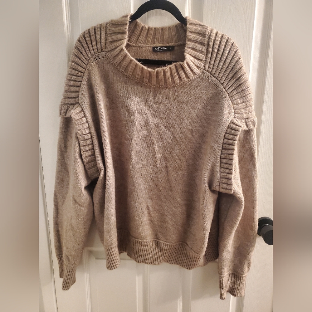 Nasty Gal Cream Knit Sweater